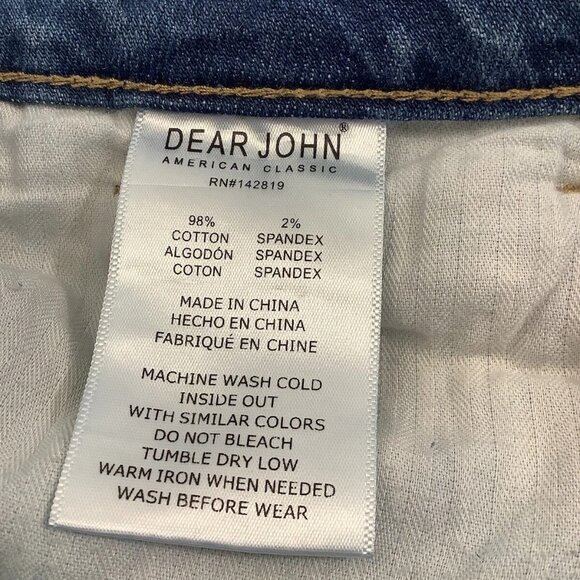 Dear John Blaire Straight Denim Stretch Jeans Womens Size 28 Mid-Rise Blue - Picture 9 of 12